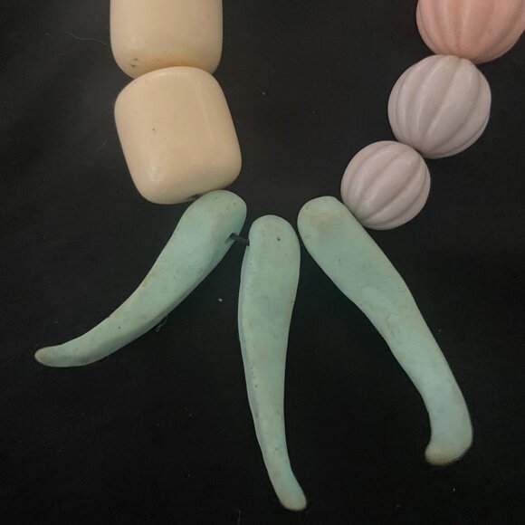 cute bracelet with polymer clay handmade beads and retro acrylic beads - Picture 2 of 5